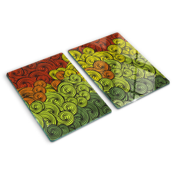 Glas schneidebrett Farbwirbel