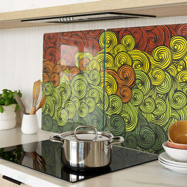 Glas-Schneidebrett mit Farbwirbel-Design