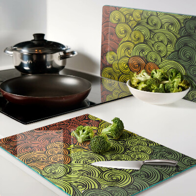 Glas schneidebrett Farbwirbel