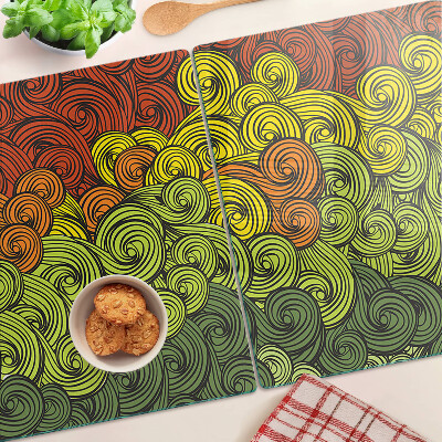 Glas-Schneidebrett mit Farbwirbel-Design