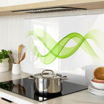 Schneidebrett glas Wellen in Grüntönen