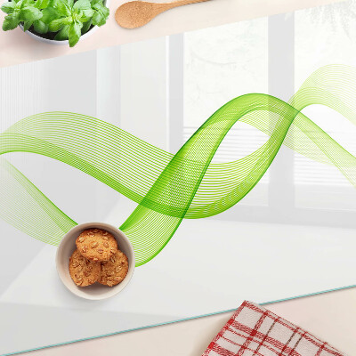 Schneidebrett Glas mit Wellenmuster in Grüntönen