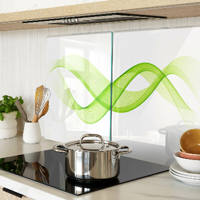 Schneidebrett glas Wellen in Grüntönen