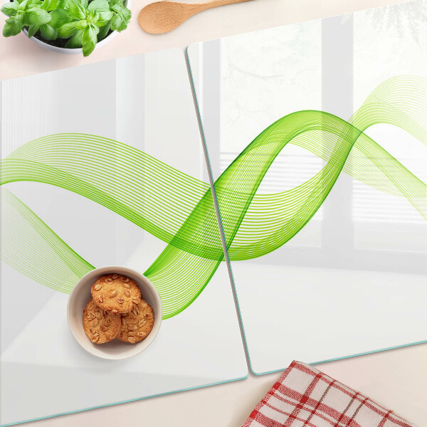 Schneidebrett glas Wellen in Grüntönen