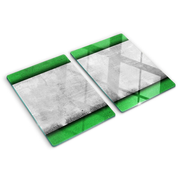 Glas-Schneidebrett mit grün-grauem Linienmuster
