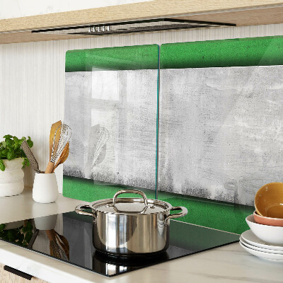 Glas-Schneidebrett mit grün-grauem Linienmuster