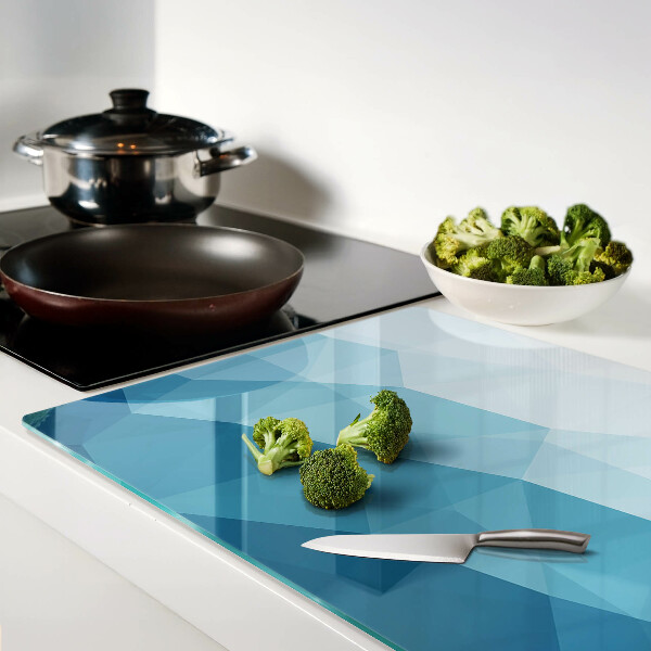 Schneidebrett mit blauem Dreiecksverlauf