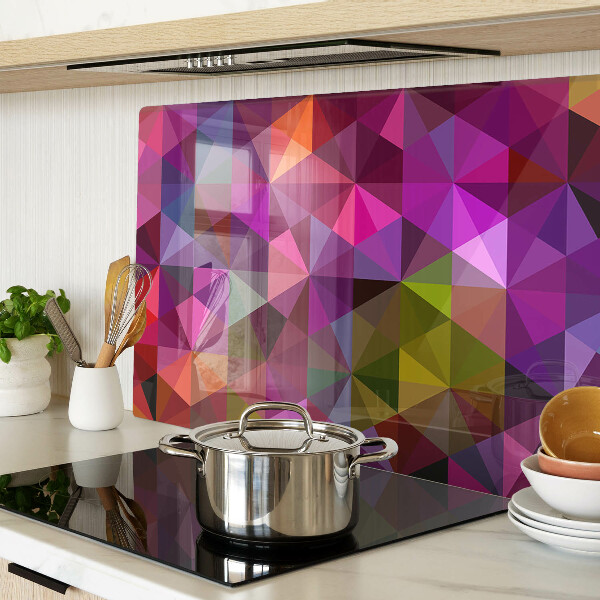 Schneidebrett glas Geometrie in Rosa- und Lilatönen