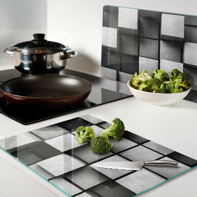 Glas schneidebrett Geometrische Muster in Grautönen