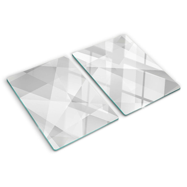 Schneidebrett mit geometrischem Motiv in Grautönen