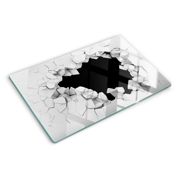 Glas schneidebrett Rissige Wand