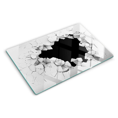 Glas Schneidebrett mit Motiv „rissige Wand“