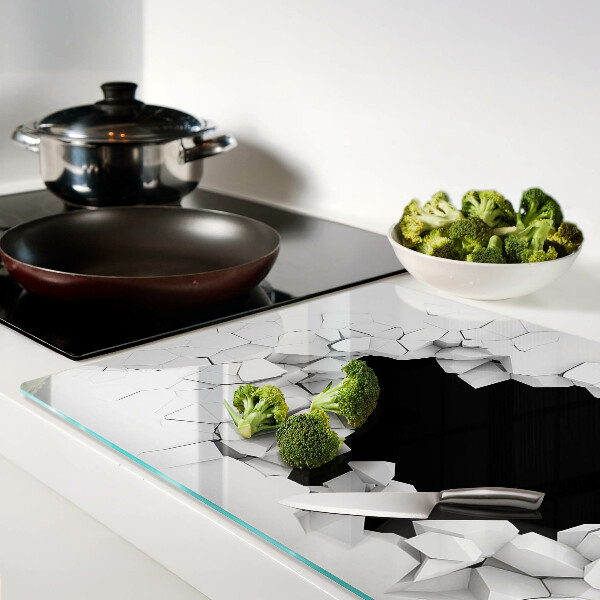 Glas Schneidebrett mit Motiv „rissige Wand“