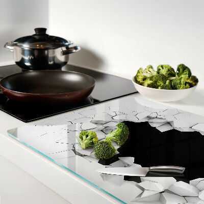 Glas Schneidebrett mit Motiv „rissige Wand“