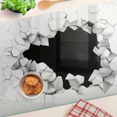 Glas schneidebrett Rissige Wand