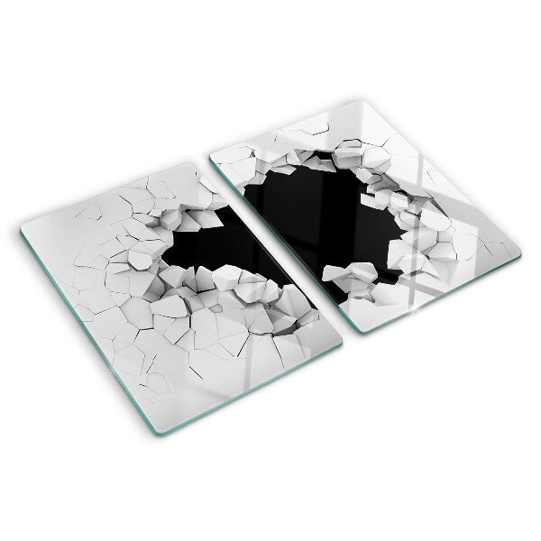 Glas schneidebrett Rissige Wand