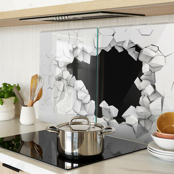 Glas Schneidebrett mit Motiv „rissige Wand“