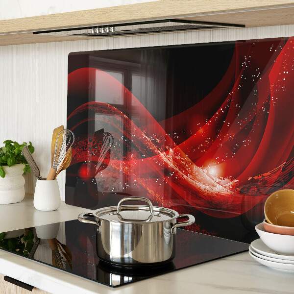 Schneidebrett mit rotem Wellenmuster und Lichteffekt