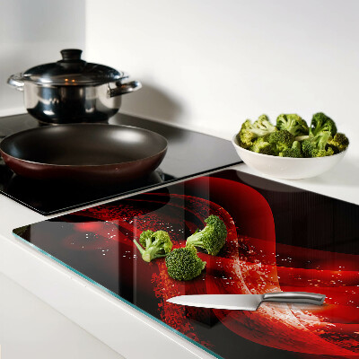 Schneidebrett mit rotem Wellenmuster und Lichteffekt