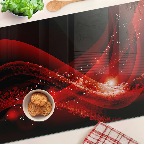 Schneidebrett Rote Wellen mit Lichteffekt