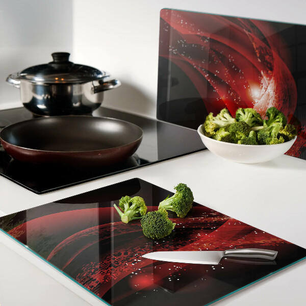 Schneidebrett Rote Wellen mit Lichteffekt