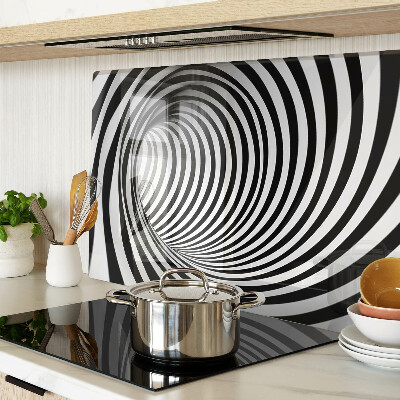 Schneidebrett glas Spiralmuster in Schwarz- und Weißtönen