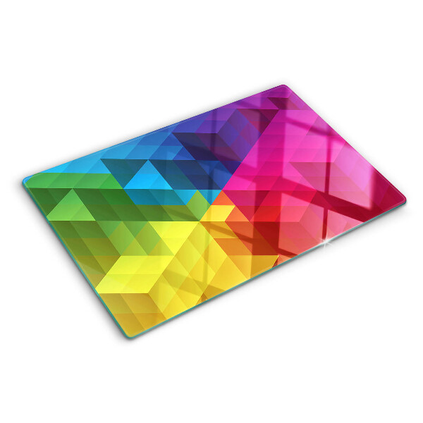 Glas schneidebrett Farbenfrohe Geometrie in Dreiecken