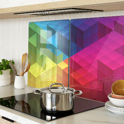 Glas schneidebrett Farbenfrohe Geometrie in Dreiecken