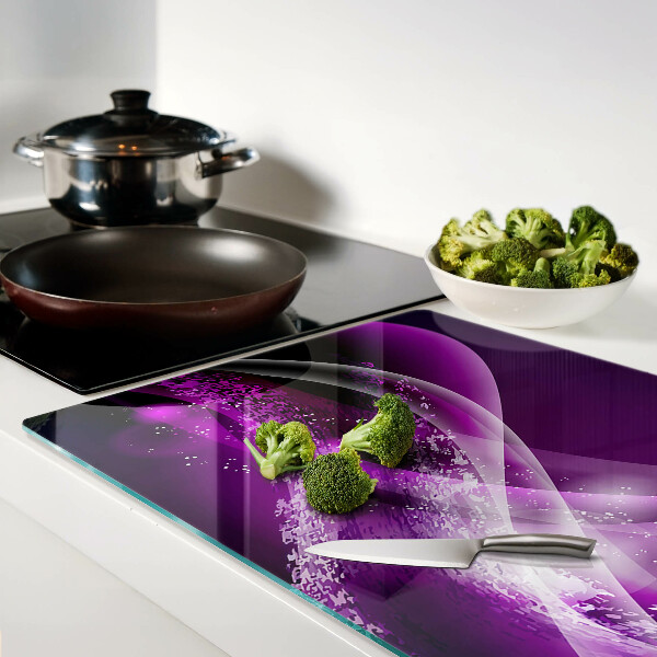 Schneidebrett Violette Wellen mit Lichteffekt
