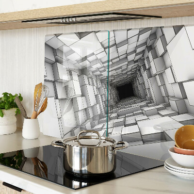 Schneidebrett Glas mit 3D-Würfellabyrinth