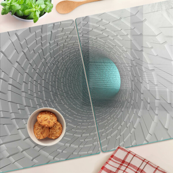 Glas-Schneidebrett mit 3D-Tunnel und Tiefeneffekt