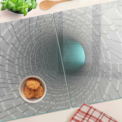 Glas schneidebrett 3D-Tunnel mit Tiefeneffekt
