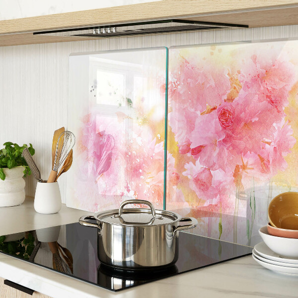 Schneidebrett Blumen-Aquarelle in Pastellfarben