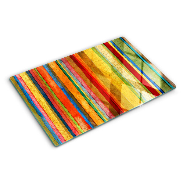 Schneidebrett glas Bunte abstrakte Streifen