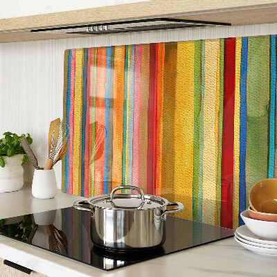 Schneidebrett Glas mit bunten abstrakten Streifen