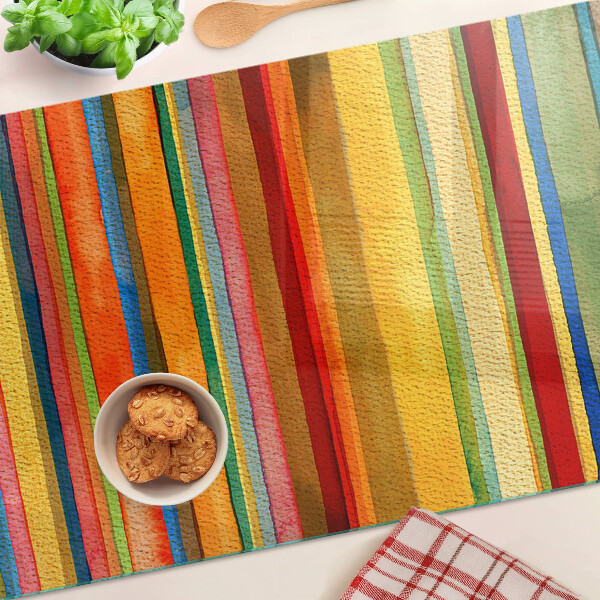 Schneidebrett glas Bunte abstrakte Streifen