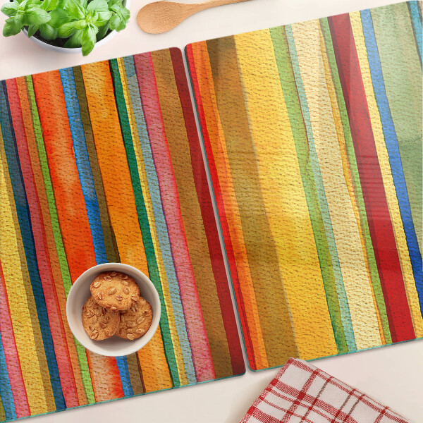 Schneidebrett glas Bunte abstrakte Streifen