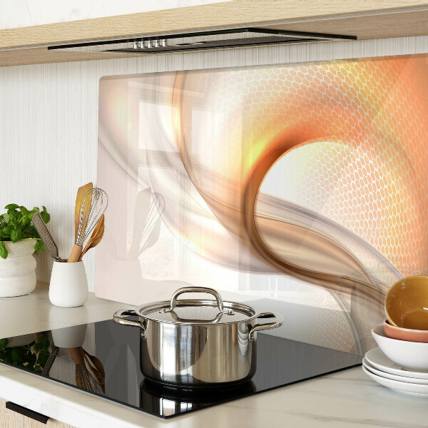 Glas Schneidebrett mit Lichtwellen in Goldtönen