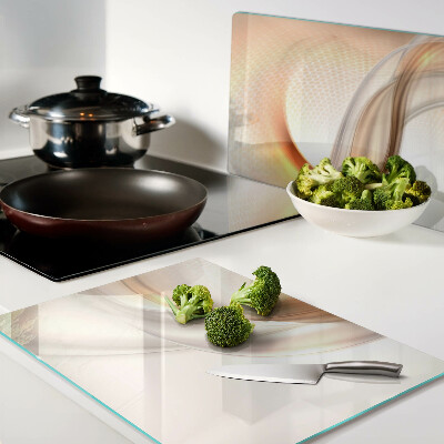 Glas schneidebrett Lichtwellen in Goldtönen