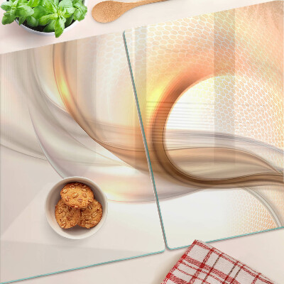 Glas schneidebrett Lichtwellen in Goldtönen