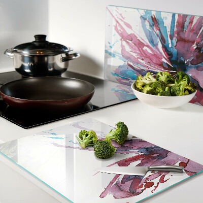 Schneidebrett Blumen-Aquarelle in intensiven Farben