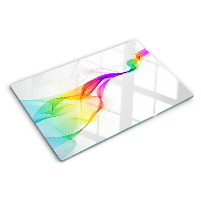 Schneidebrett Glas in Regenbogenfarben