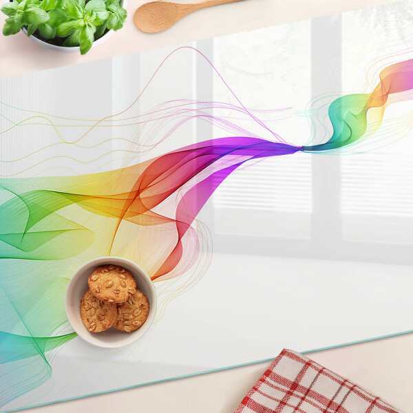 Schneidebrett Glas in Regenbogenfarben