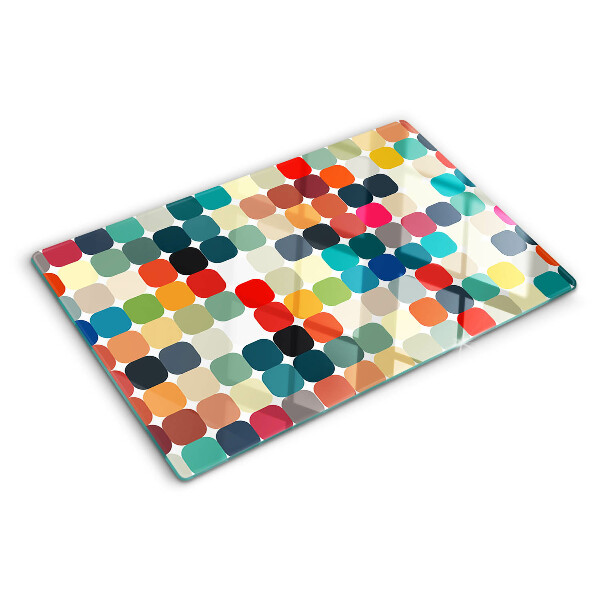 Schneidebrett glas Farbige Kreise in einem Raster