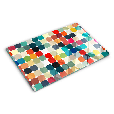 Schneidebrett glas Farbige Kreise in einem Raster