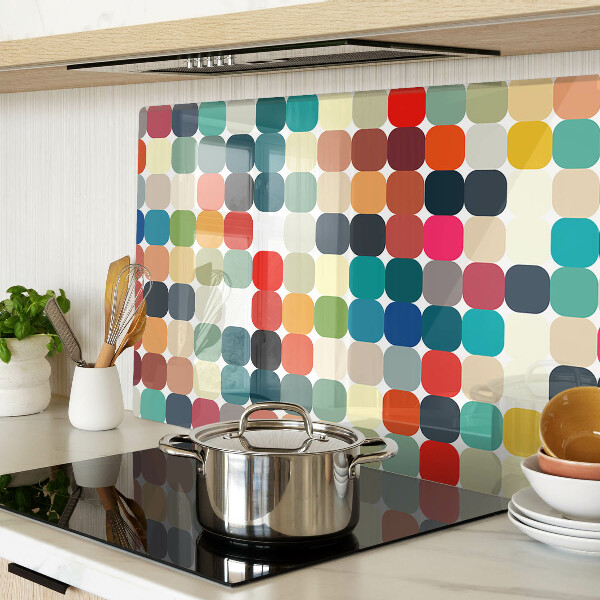 Schneidebrett glas Farbige Kreise in einem Raster