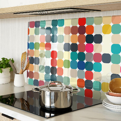 Schneidebrett glas Farbige Kreise in einem Raster