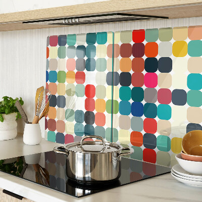 Schneidebrett glas Farbige Kreise in einem Raster