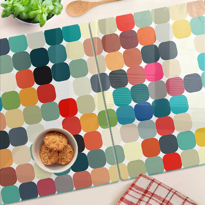 Schneidebrett glas Farbige Kreise in einem Raster