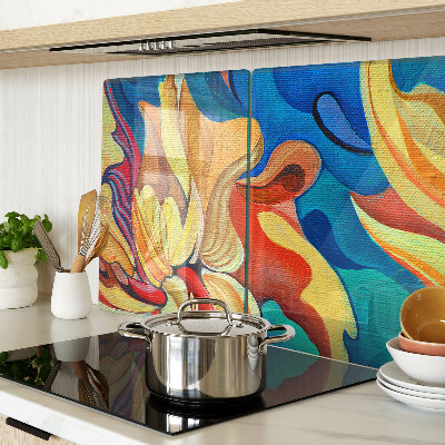 Schneidebrett glas Bunte Blumen auf abstraktem Hintergrund